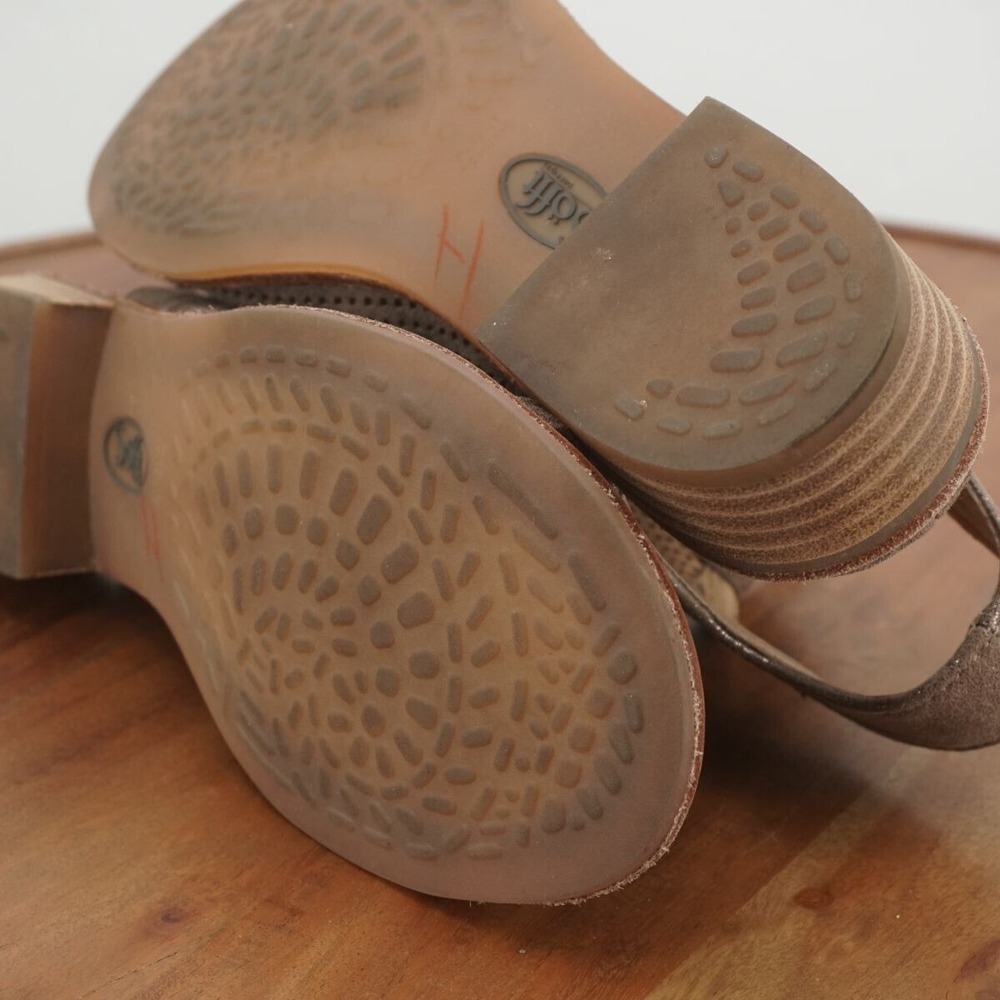 Sofft Womens Nalda Sandals Slingback Beige Metallic Perforated Leather 8M - Picture 9 of 9